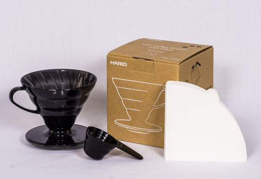 Hario V60 Coffee Dripper Set 02 (Transparent Black)